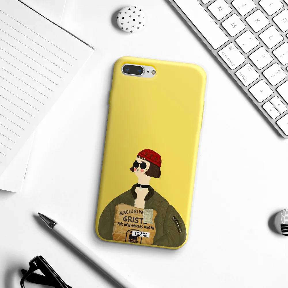 Mathilda Apple iPhone 7 plus Silicone canary yellow Case