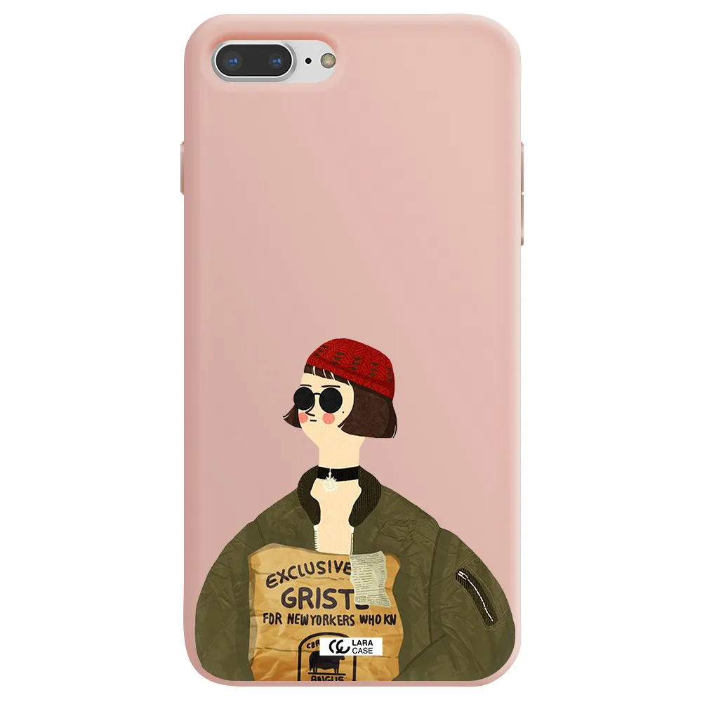 Mathilda Apple iPhone 7 plus Silicone pastel pink Case