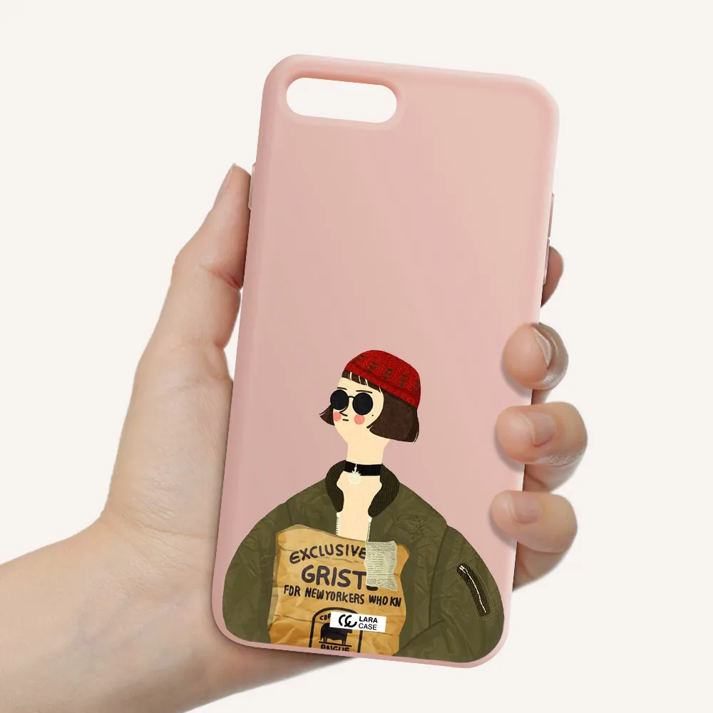 Mathilda Apple iPhone 8 plus Silicone pastel pink Case