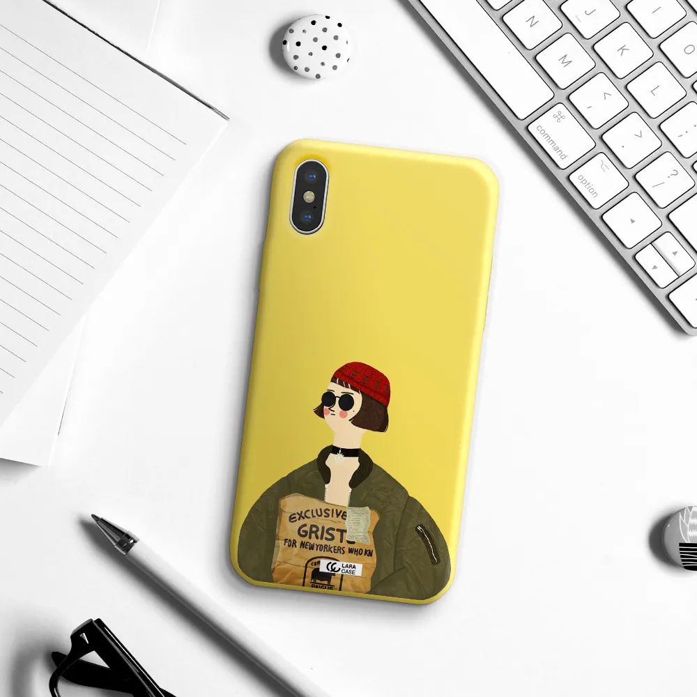 Mathilda Apple iPhone X Silicone canary yellow Case
