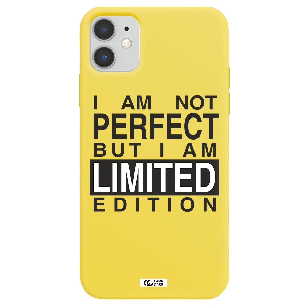 I Am Not Perfect Apple iPhone 11 Silicone canary yellow Case