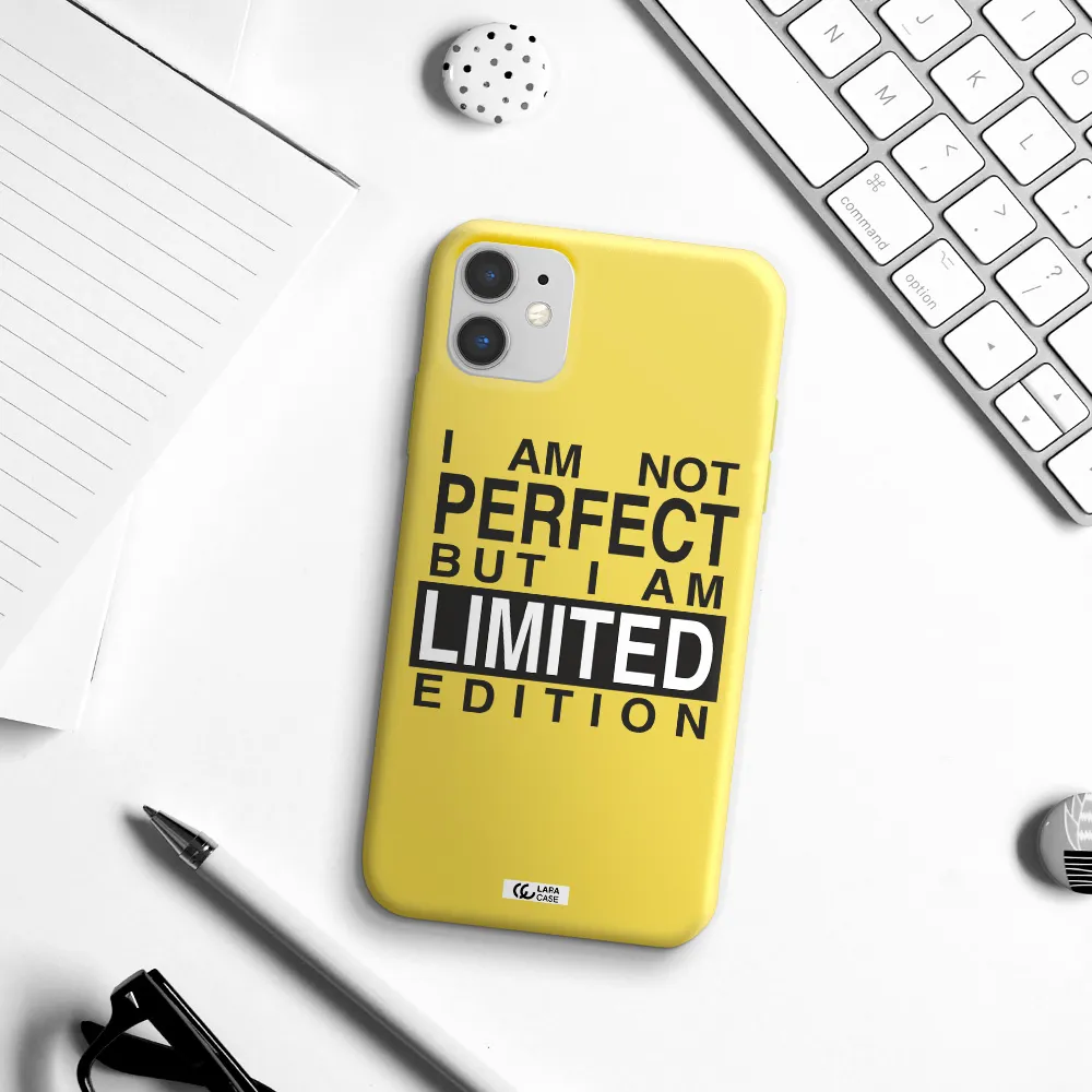 I Am Not Perfect Apple iPhone 11 Silicone canary yellow Case