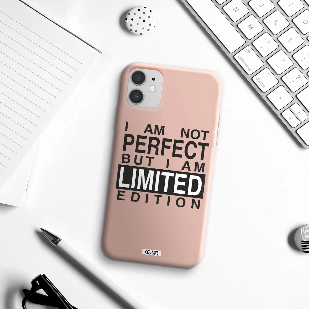 I Am Not Perfect Apple iPhone 11 Silicone pastel pink Case