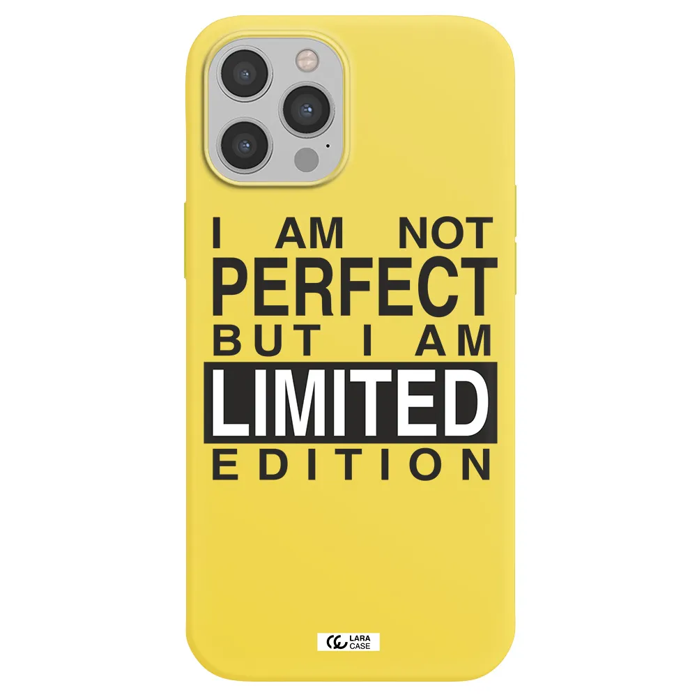 I Am Not Perfect Apple iPhone 12 pro Silicone canary yellow Case