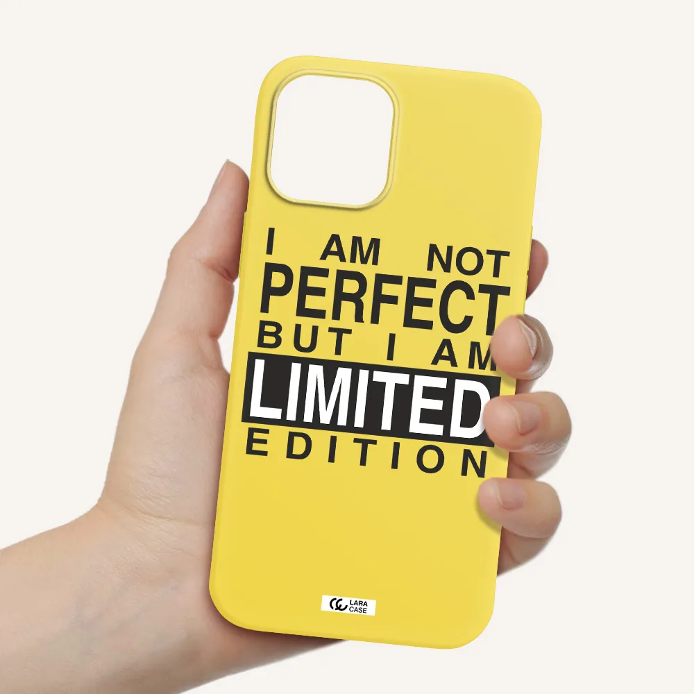 I Am Not Perfect Apple iPhone 12 pro Silicone canary yellow Case