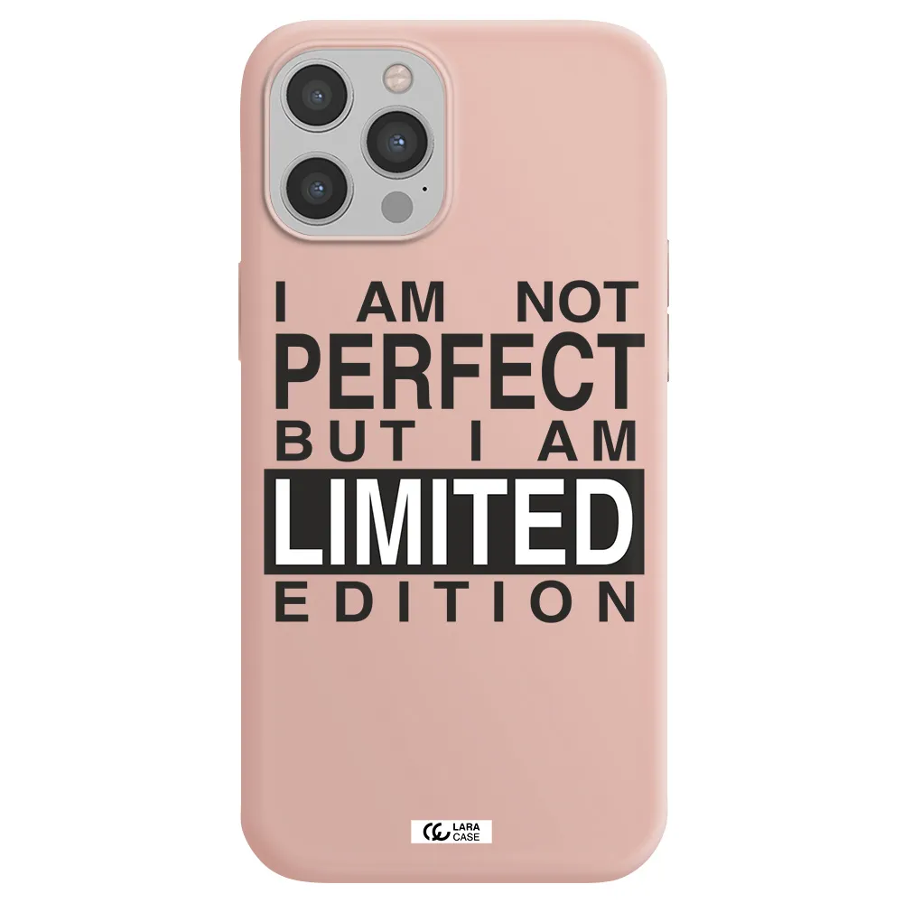 I Am Not Perfect Apple iPhone 12 pro Silicone pastel pink Case