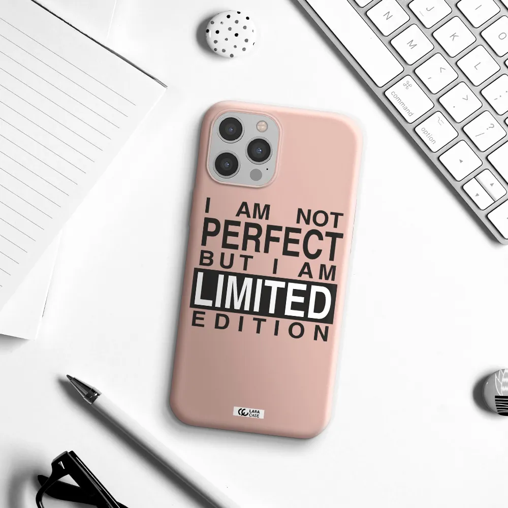 I Am Not Perfect Apple iPhone 12 pro Silicone pastel pink Case