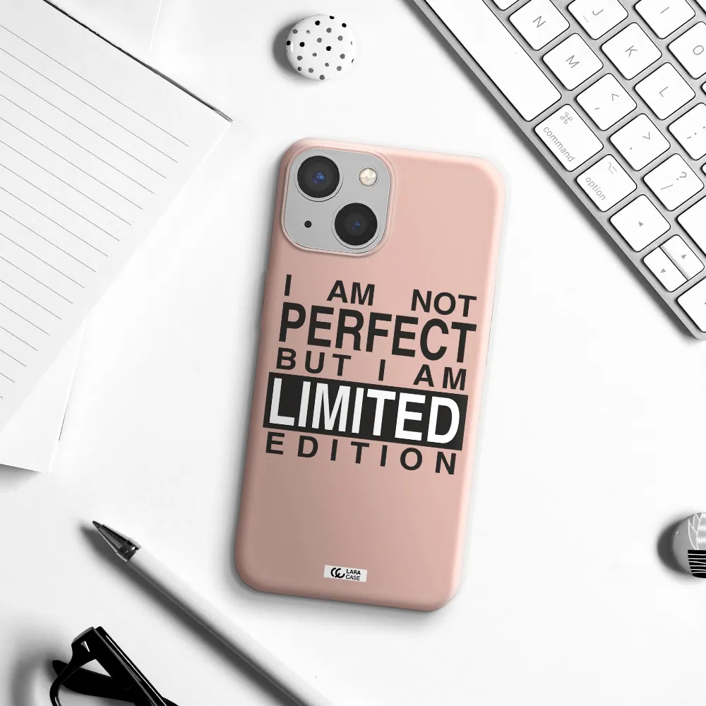 I Am Not Perfect Apple iPhone 13 mini Silicone pastel pink Case