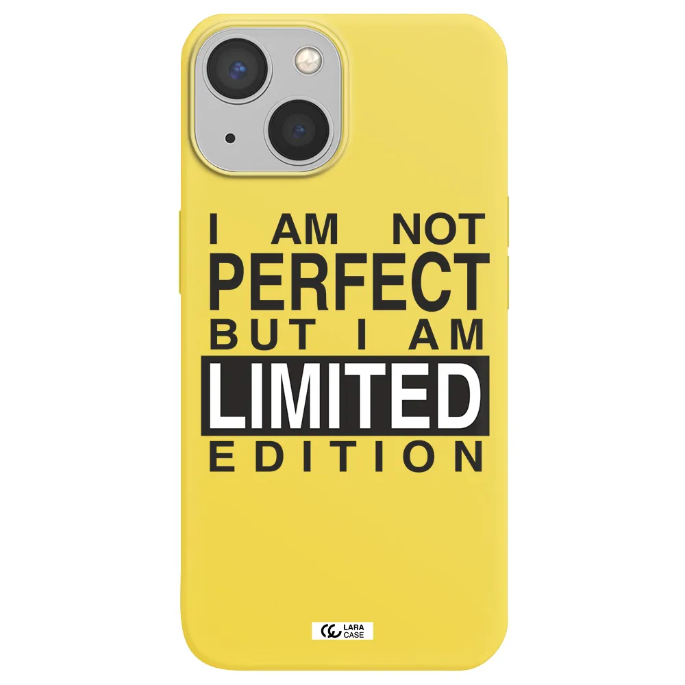 I Am Not Perfect Apple iPhone 13 Silicone canary yellow Case