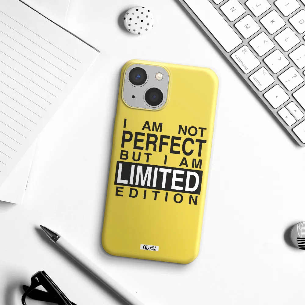 I Am Not Perfect Apple iPhone 13 Silicone canary yellow Case