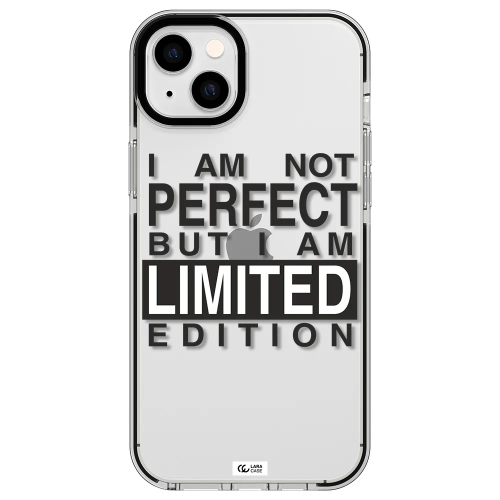 I Am Not Perfect Apple iPhone 14 plus impact black border Case