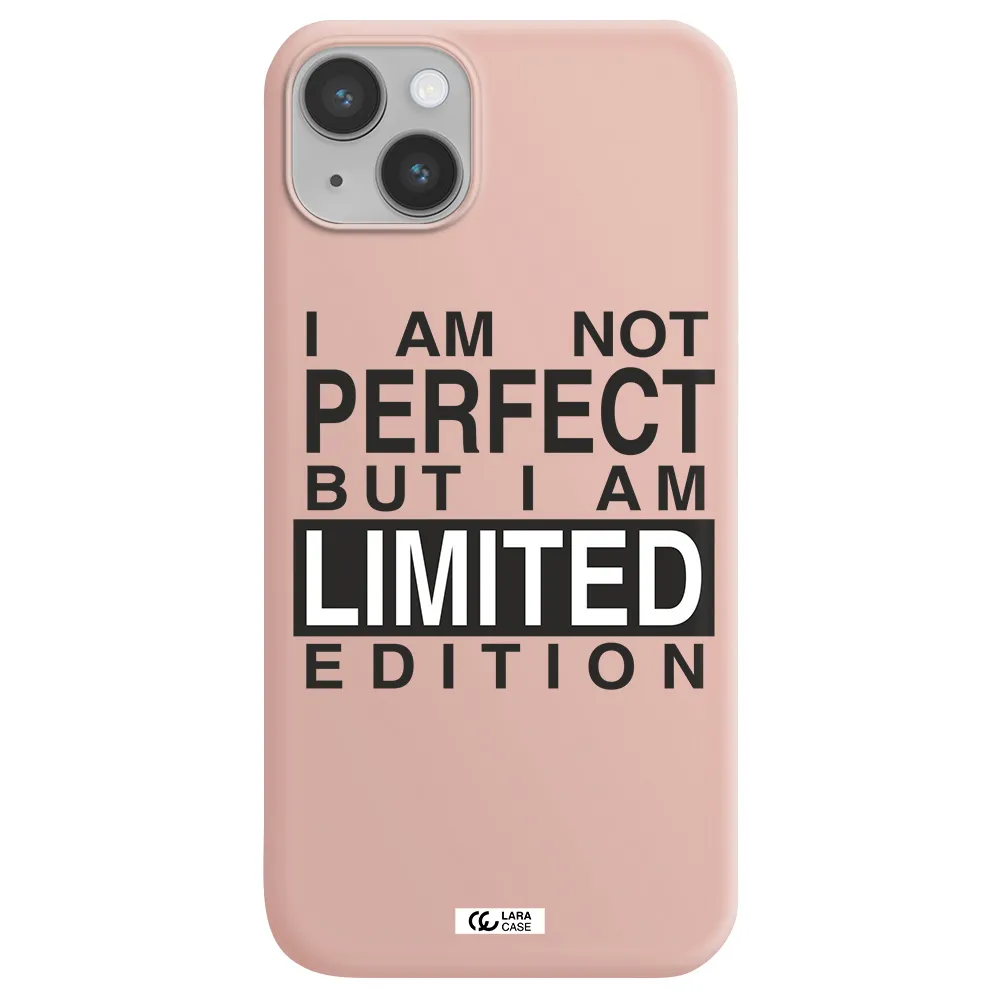 I Am Not Perfect Apple iPhone 14 plus Silicone pastel pink Case