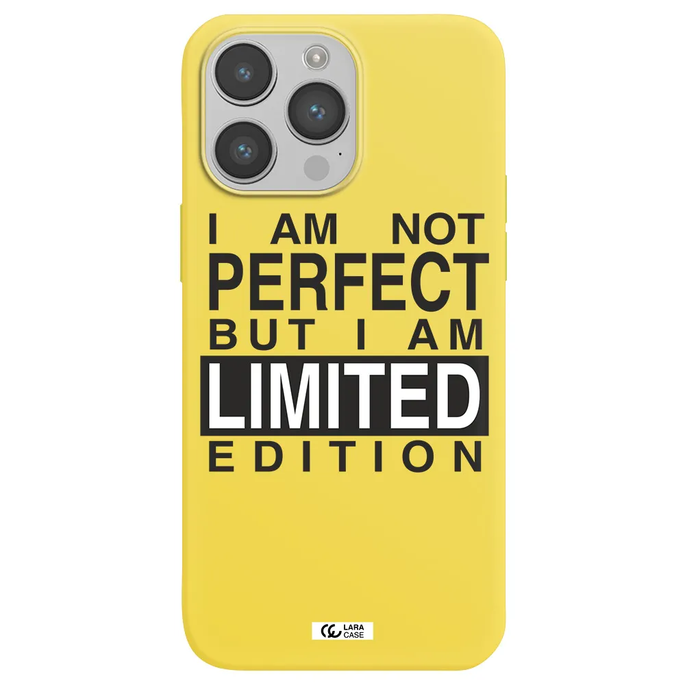 I Am Not Perfect Apple iPhone 14 pro max Silicone canary yellow Case