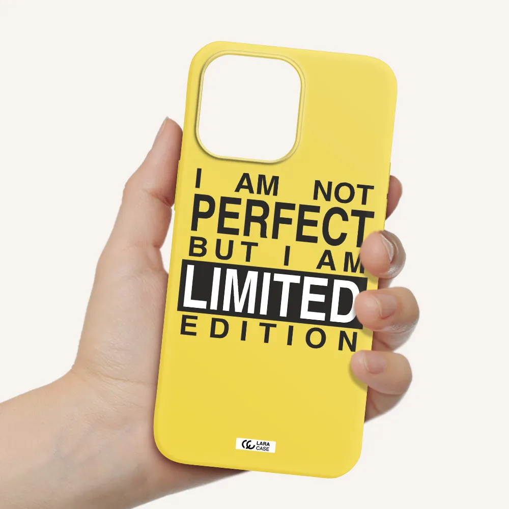 I Am Not Perfect Apple iPhone 14 pro max Silicone canary yellow Case