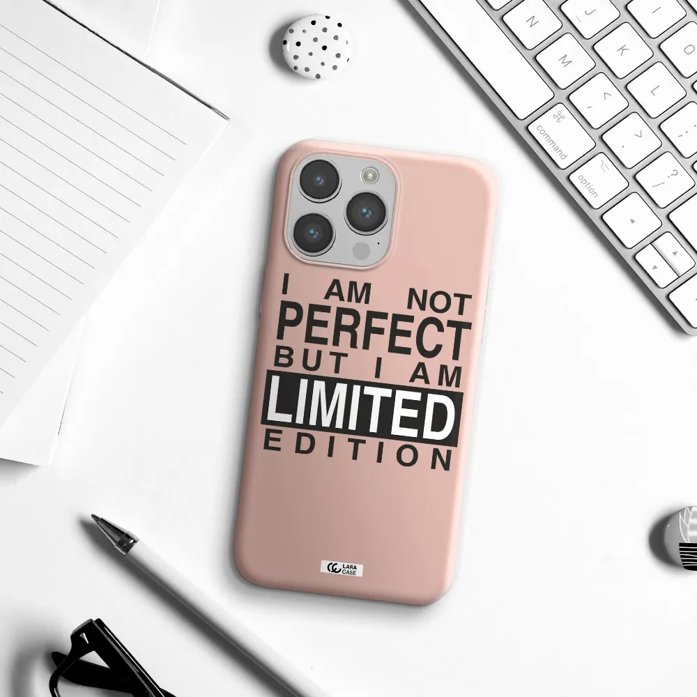 I Am Not Perfect Apple iPhone 14 pro max Silicone pastel pink Case
