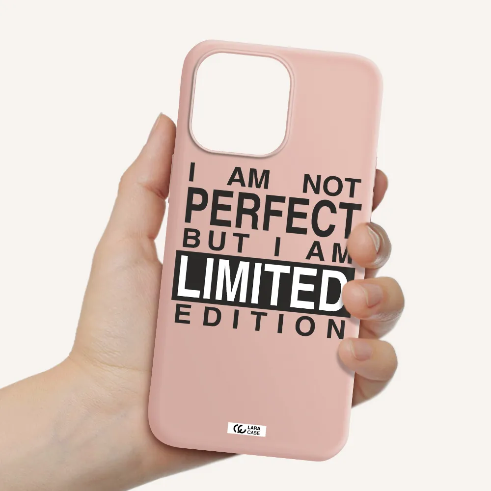 I Am Not Perfect Apple iPhone 14 pro Silicone pastel pink Case