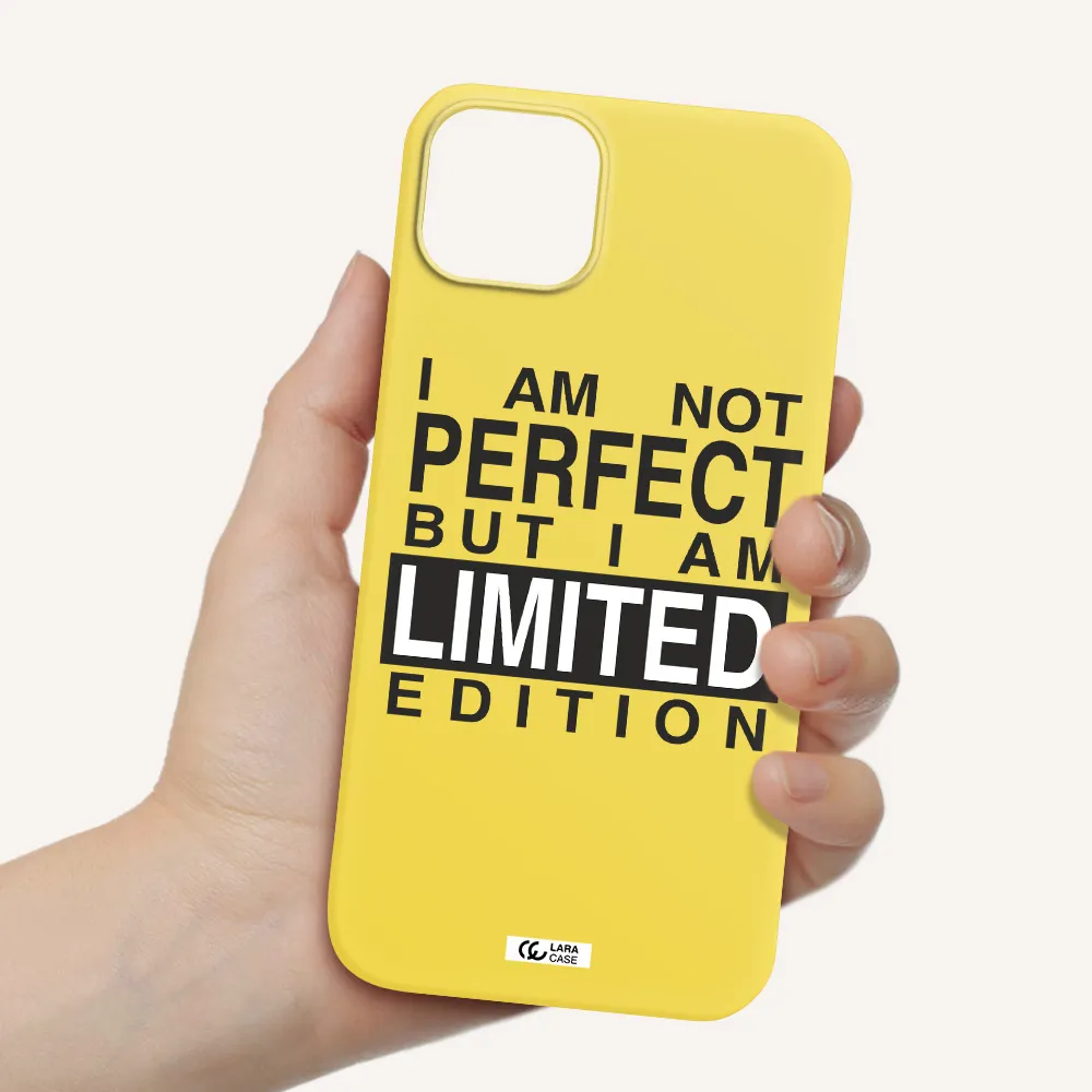 I Am Not Perfect Apple iPhone 14 Silicone canary yellow Case