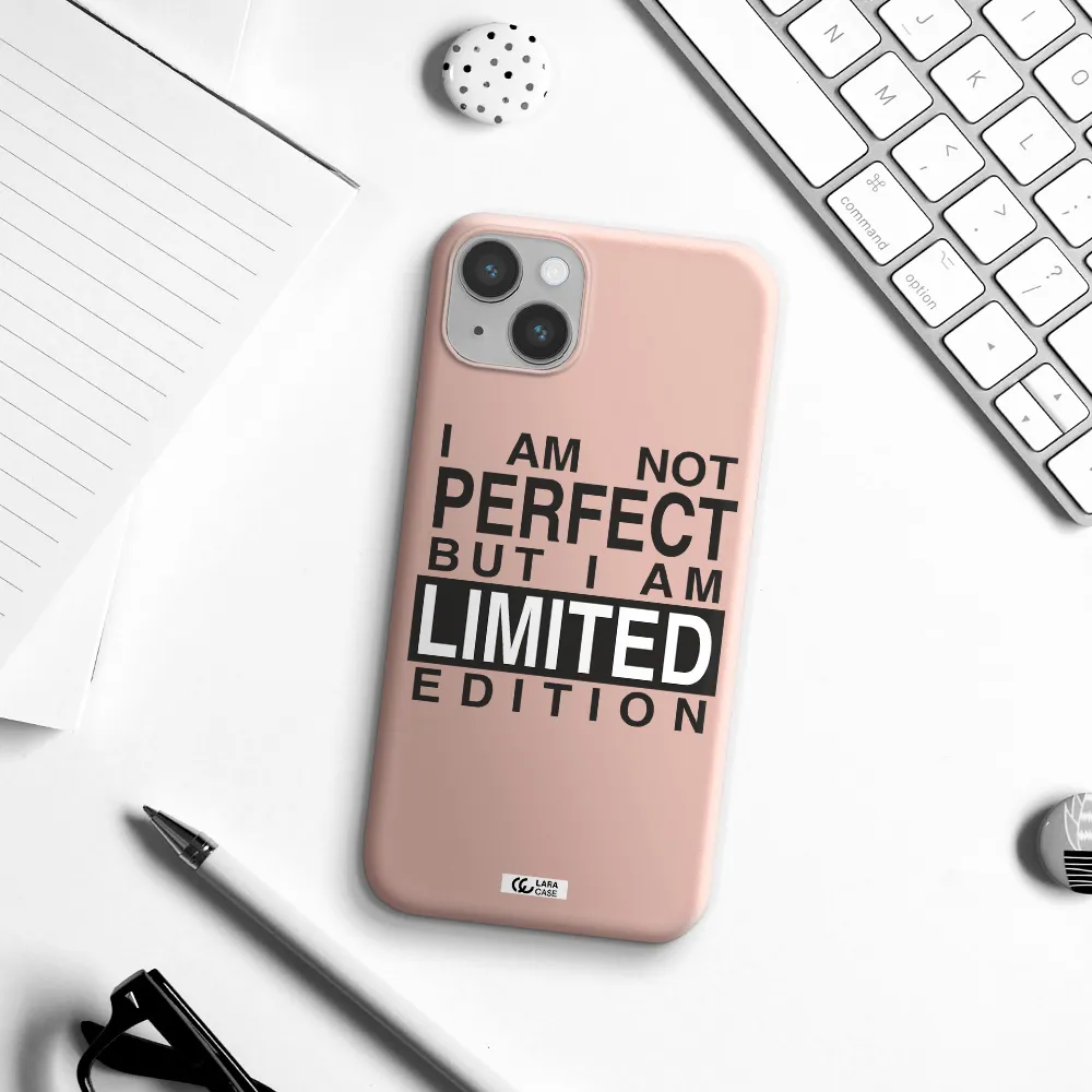 I Am Not Perfect Apple iPhone 14 Silicone pastel pink Case