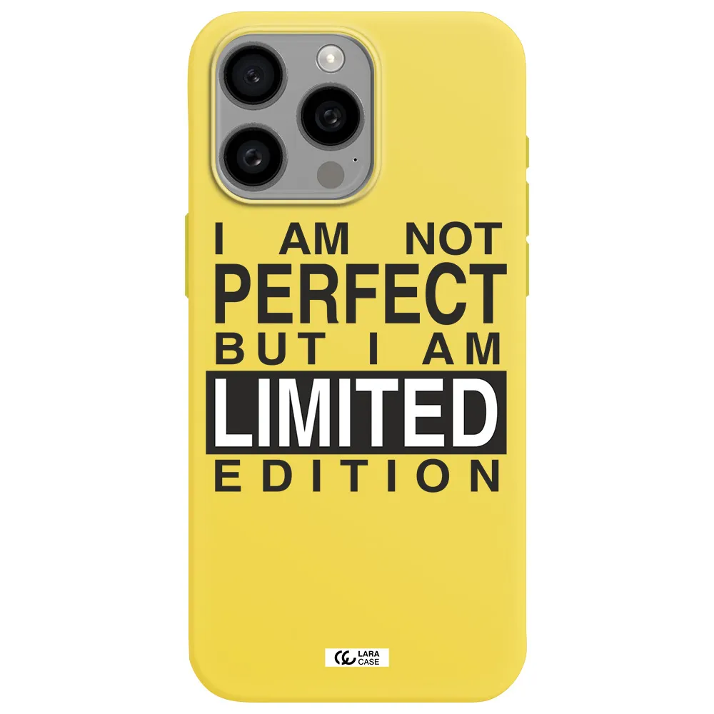I Am Not Perfect Apple Iphone 15 Pro max Silicone canary yellow Case