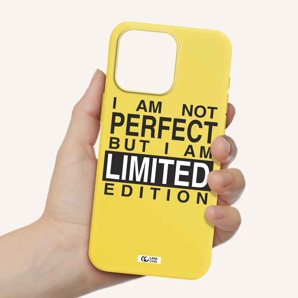 I Am Not Perfect Apple Iphone 15 Pro max Silicone canary yellow Case