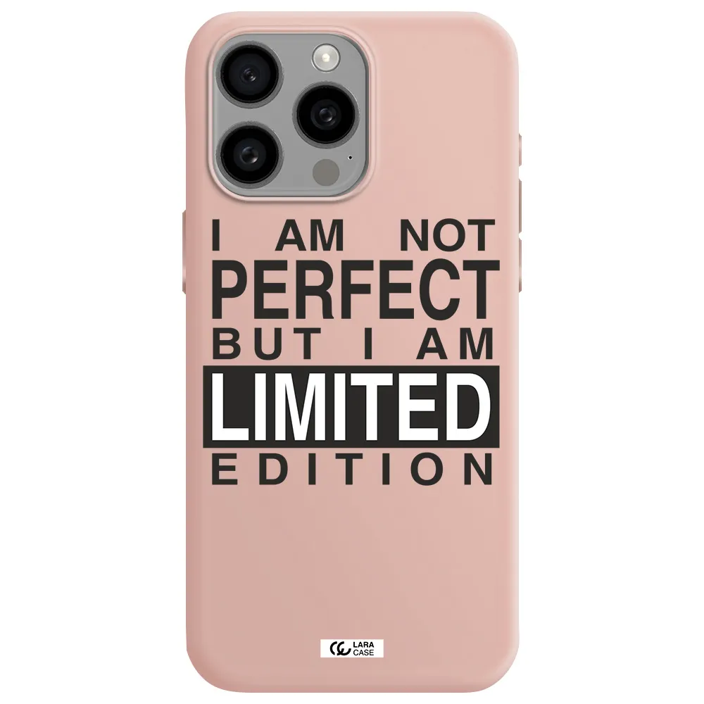 I Am Not Perfect Apple Iphone 15 Pro max Silicone pastel pink Case