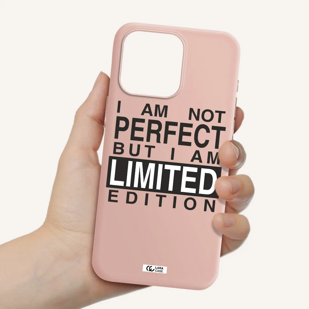 I Am Not Perfect Apple Iphone 15 Pro max Silicone pastel pink Case