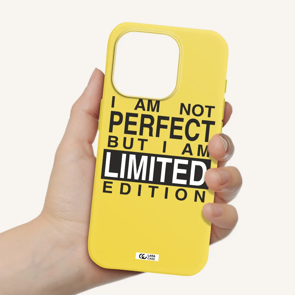 I Am Not Perfect Apple Iphone 15 Pro Silicone Canary Yellow Case