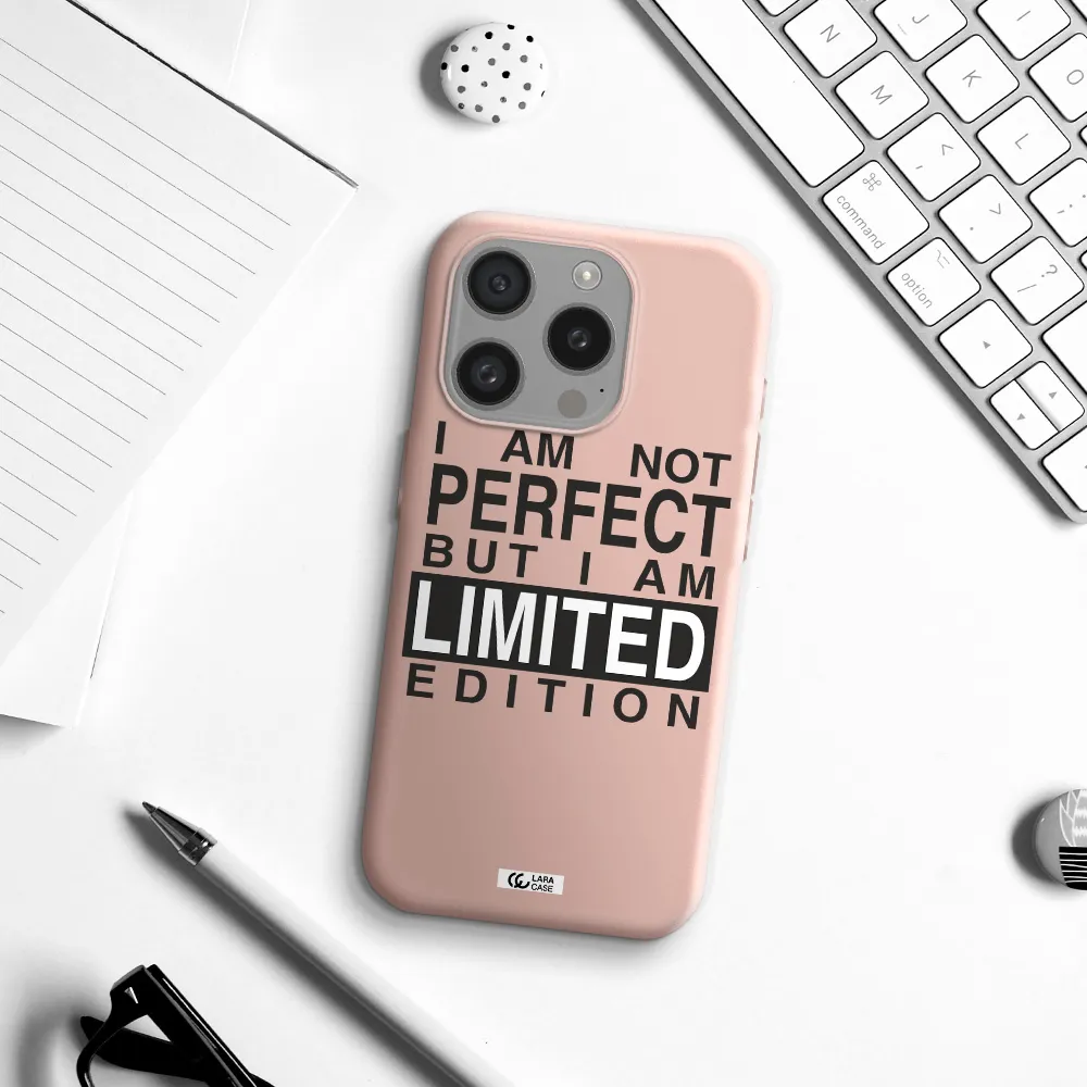 I Am Not Perfect Apple Iphone 15 Pro Silicone Pastel Pink Case