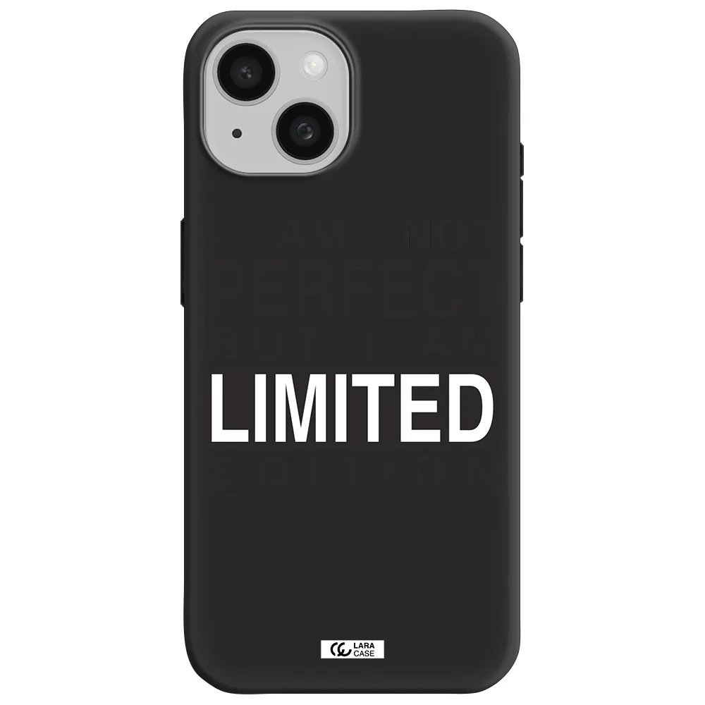 I Am Not Perfect Apple iPhone 15 Silicone black Case