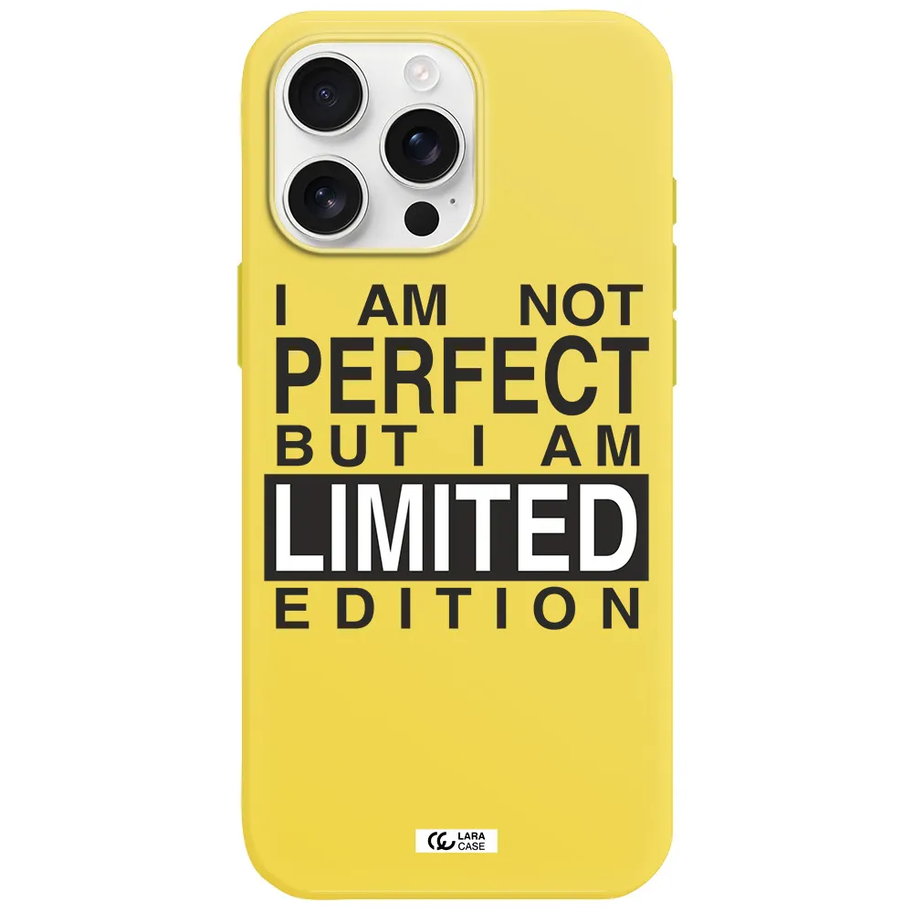 I Am Not Perfect Apple Iphone 16 Pro Max Silicone Canary Yellow Case
