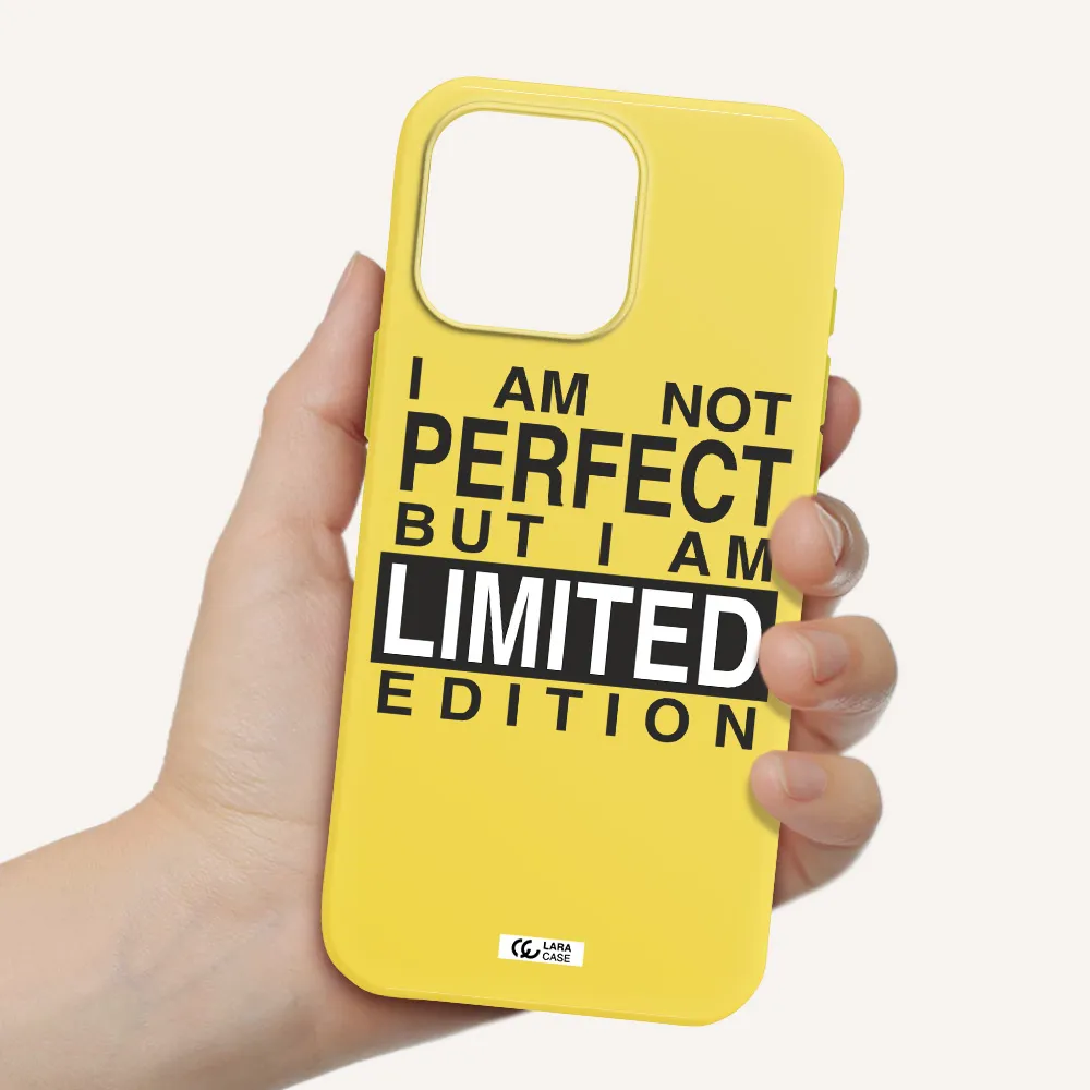 I Am Not Perfect Apple Iphone 16 Pro Max Silicone Canary Yellow Case