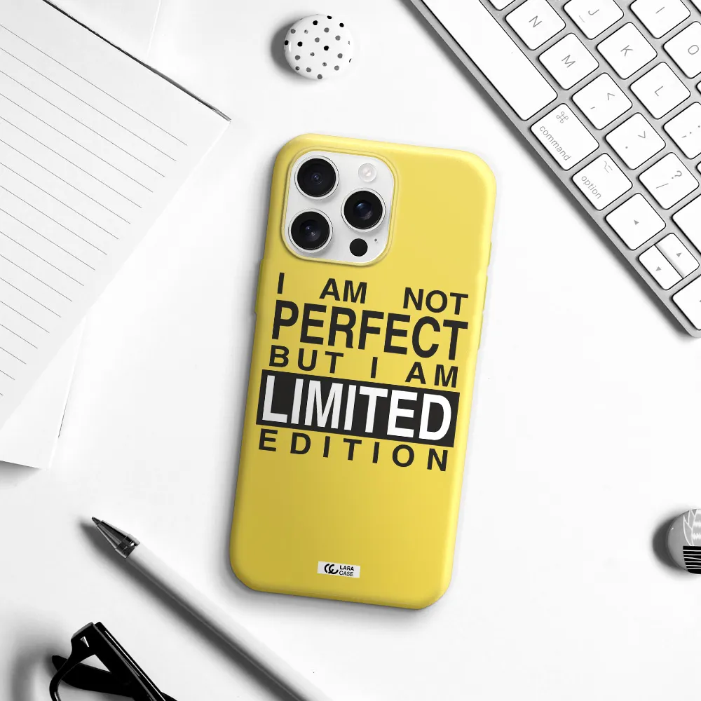 I Am Not Perfect Apple Iphone 16 Pro Max Silicone Canary Yellow Case