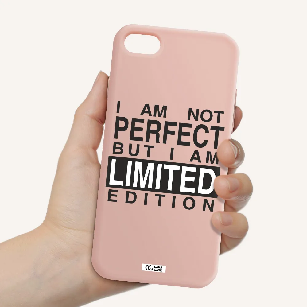 I Am Not Perfect Apple iPhone 7 Silicone pastel pink Case
