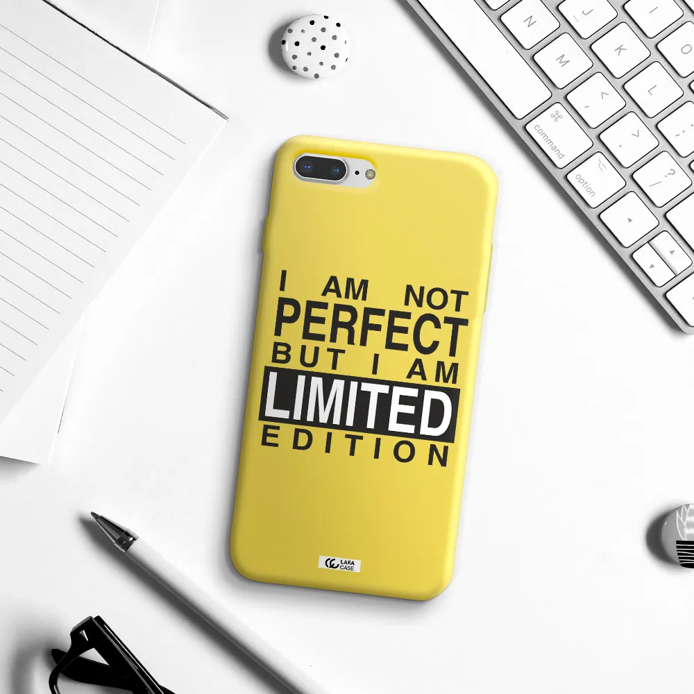 I Am Not Perfect Apple iPhone 8 plus Silicone canary yellow Case