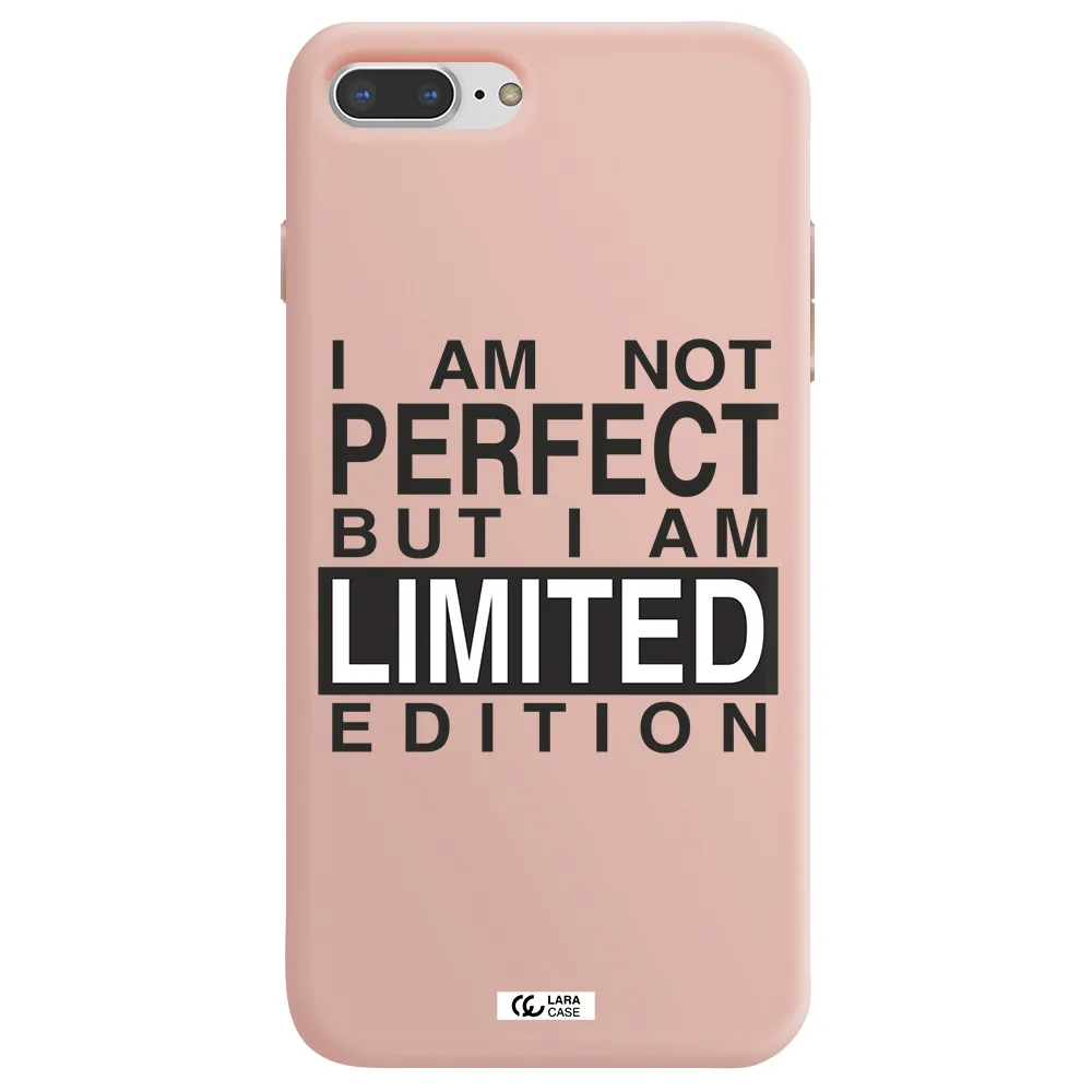I Am Not Perfect Apple iPhone 8 plus Silicone pastel pink Case