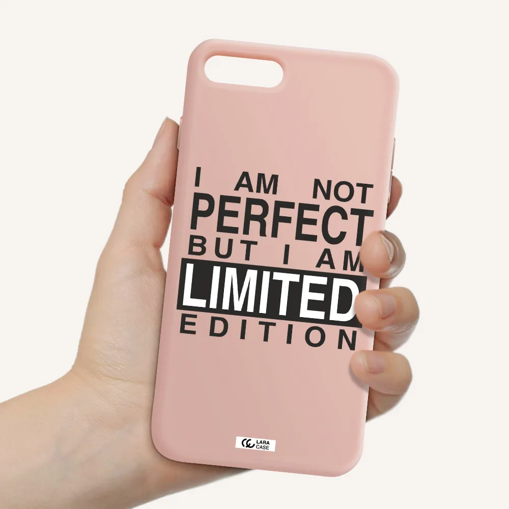 I Am Not Perfect Apple iPhone 8 plus Silicone pastel pink Case
