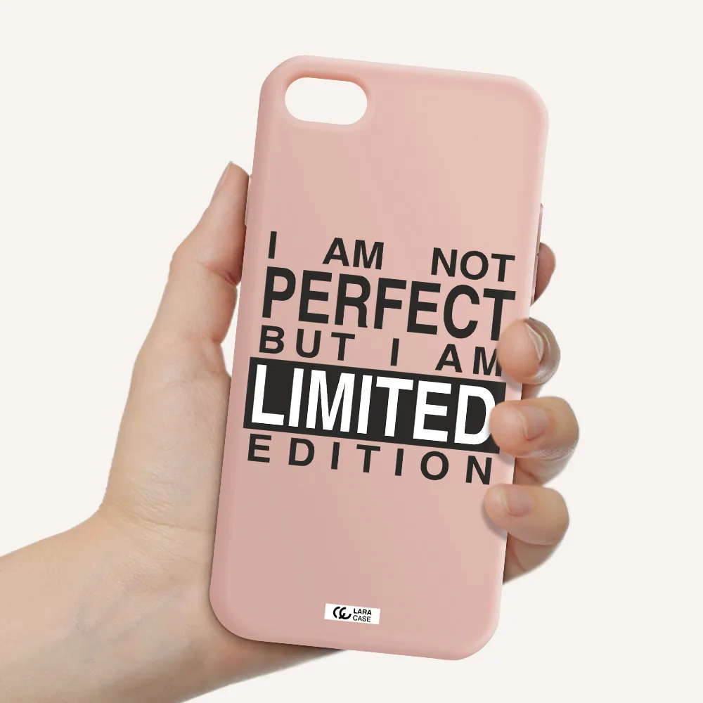 I Am Not Perfect Apple iPhone 8 Silicone pastel pink Case