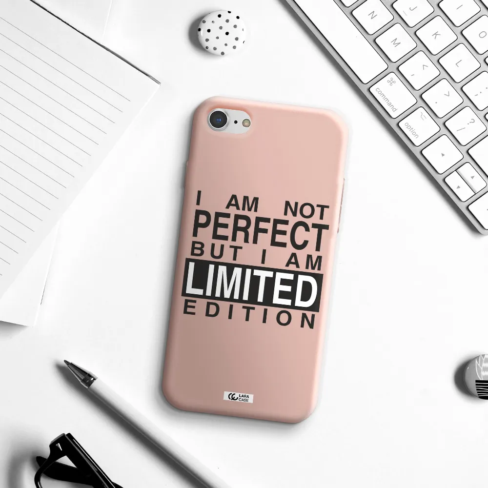 I Am Not Perfect Apple iPhone 8 Silicone pastel pink Case