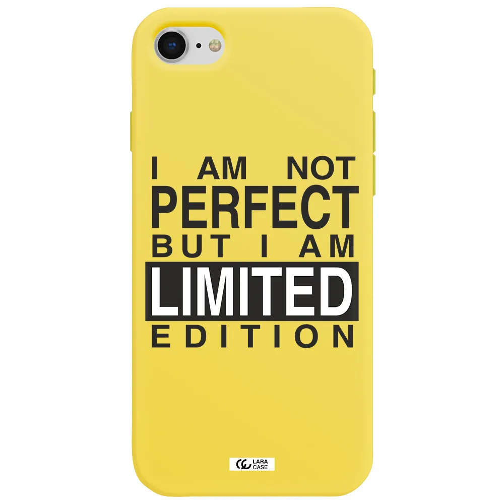 I Am Not Perfect Apple iPhone se 2020 Silicone canary yellow Case