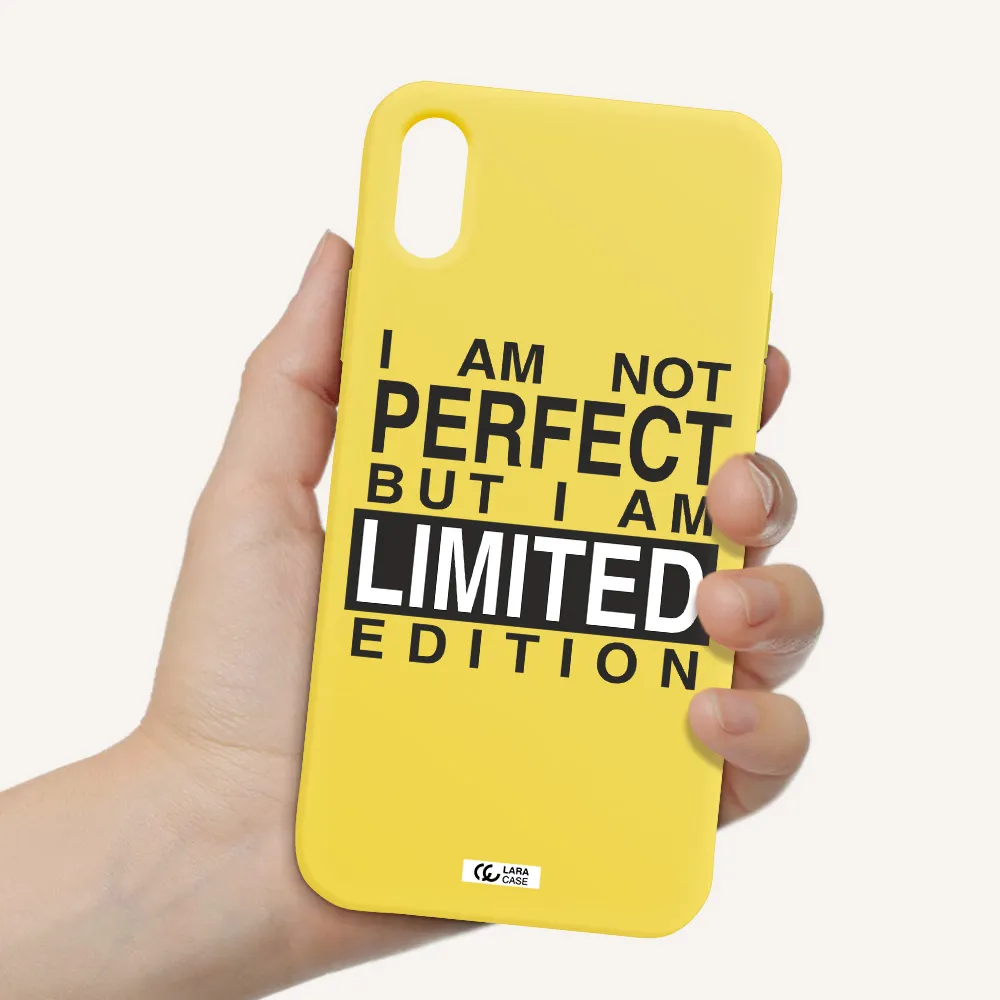 I Am Not Perfect Apple iPhone X Silicone canary yellow Case