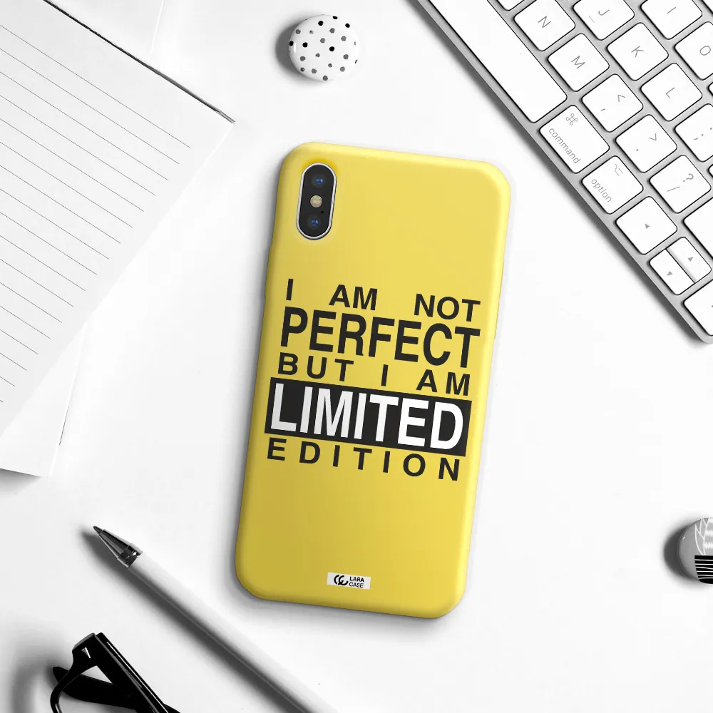 I Am Not Perfect Apple iPhone X Silicone canary yellow Case