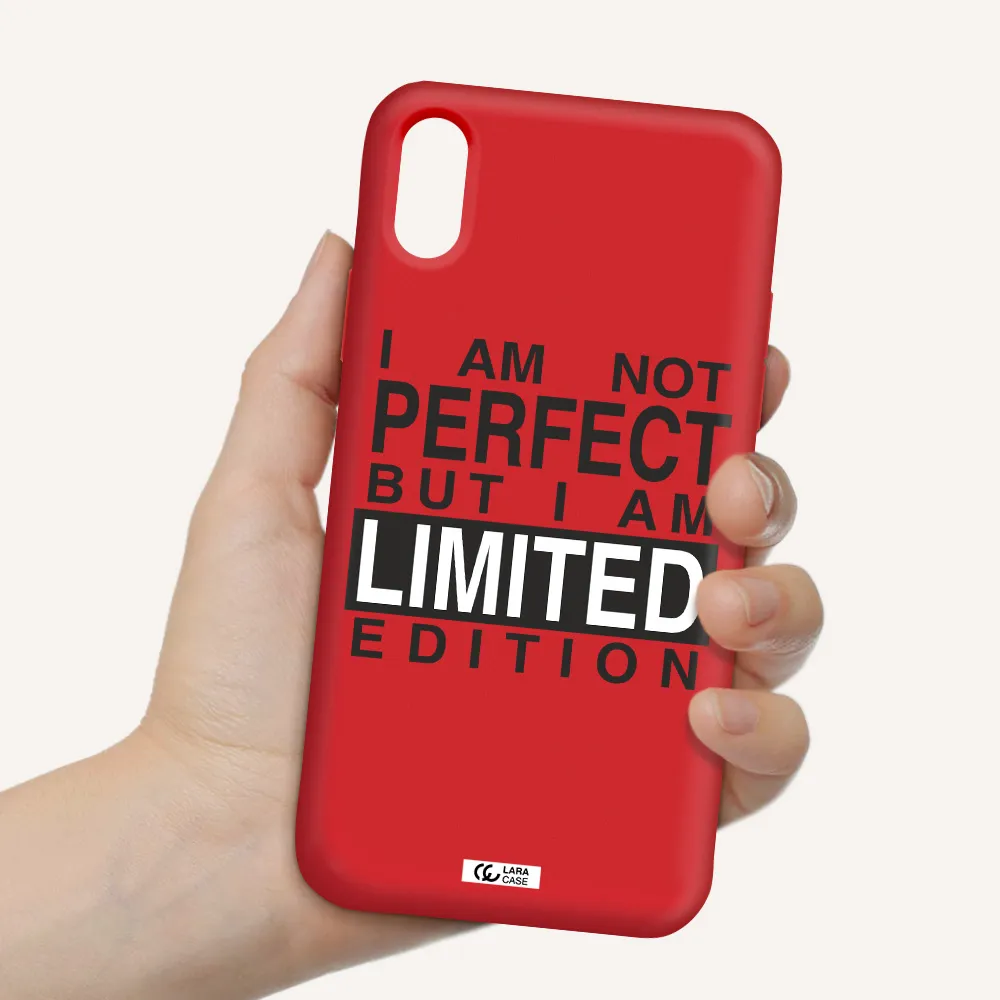 I Am Not Perfect Apple iPhone X Silicone Imperial Red Case