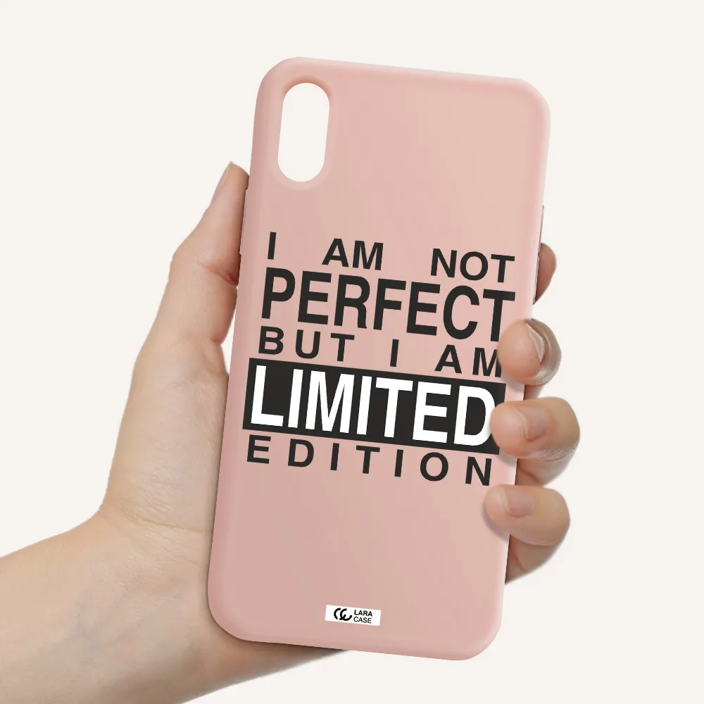 I Am Not Perfect Apple iPhone X Silicone pastel pink Case