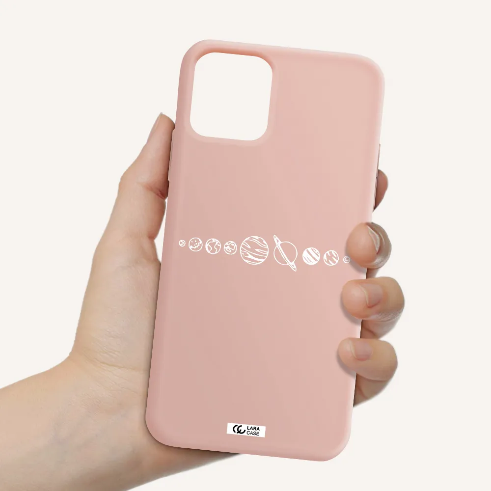 Solar System Apple iPhone 11 pro max Silicone pastel pink Case