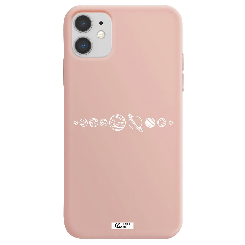 Solar System Apple iPhone 11 Silicone pastel pink Case