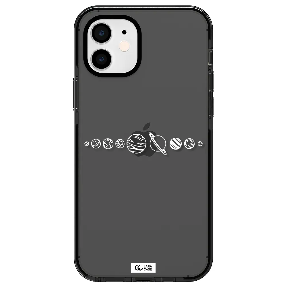 Solar System Apple iPhone 12 impact Smoke Black Case
