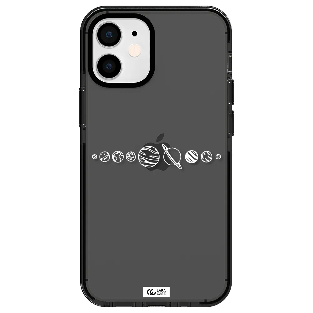 Solar System Apple iPhone 12 mini impact Smoke Black Case