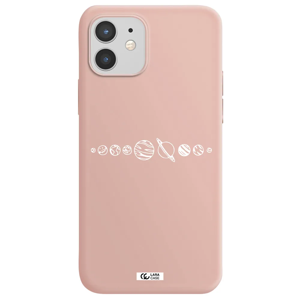 Solar System Apple iPhone 12 mini Silicone pastel pink Case