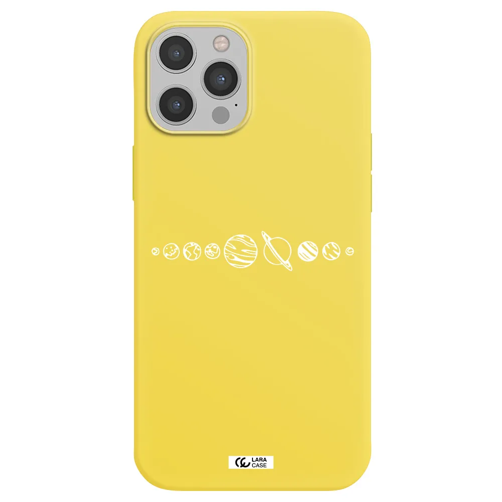 Solar System Apple iPhone 12 pro Silicone canary yellow Case