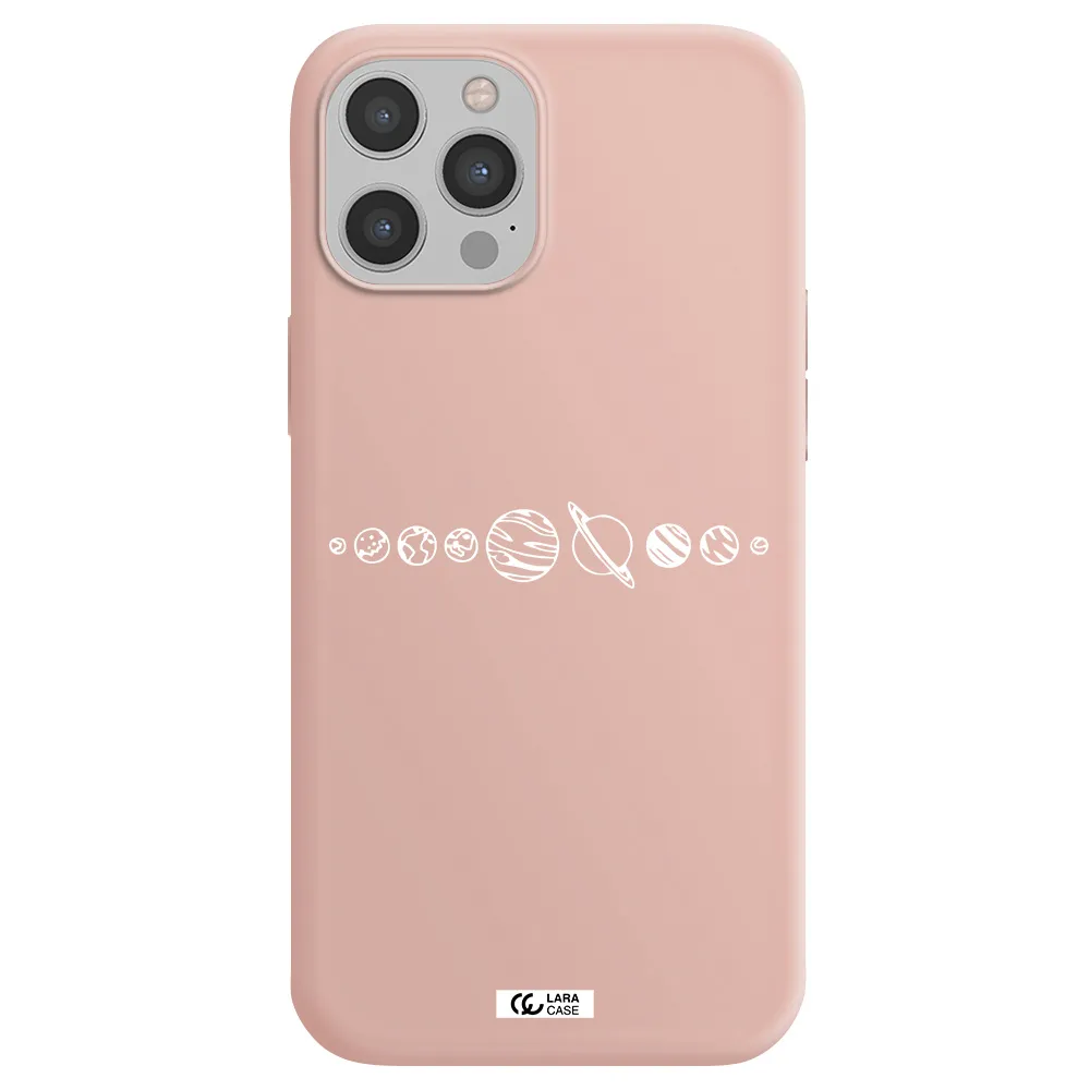 Solar System Apple iPhone 12 pro Silicone pastel pink Case